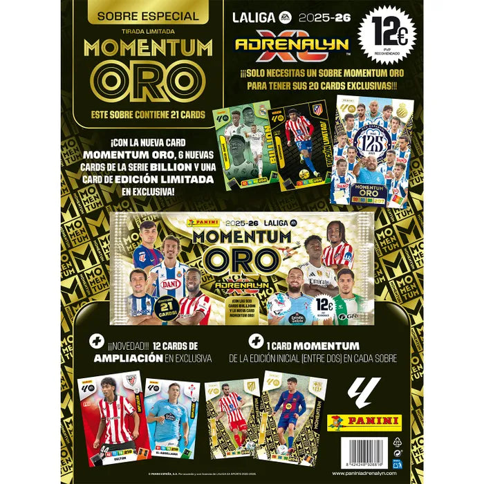 Sobre Cromos  2025-26 Panini Adrenalyn Momentum Oro