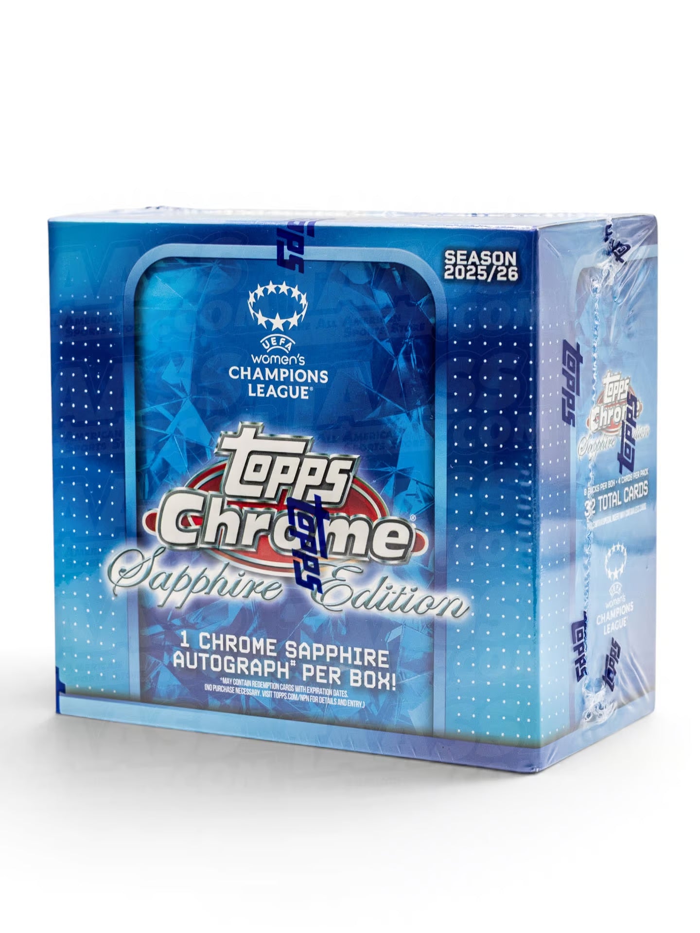 Box Caja Cromos 2025-26 Topps Chrome Sapphire Women's UEFA Champions League Soccer Hobby