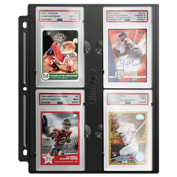 Hoja 4 Bolsillos Black para PSA Slabs Cards Gradeadas UltraPro (1pc)