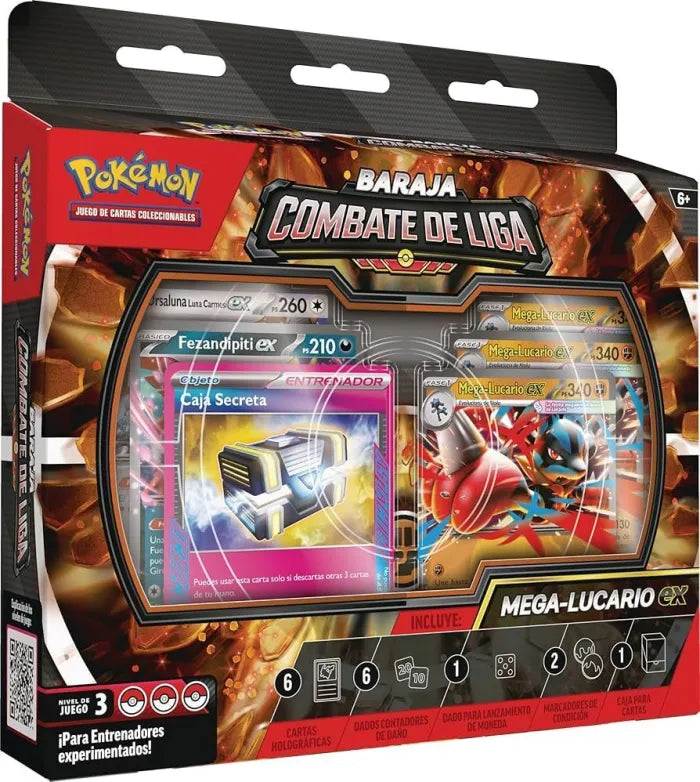 Caja Cromos Pokemon Baraja Combate de Liga Mega Lucario EX