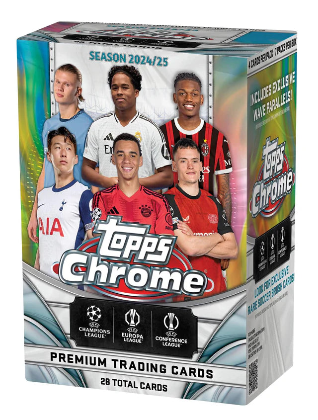 Box Caja Cromos 2024/25 Topps Chrome UEFA Club Competitions Soccer Value Box