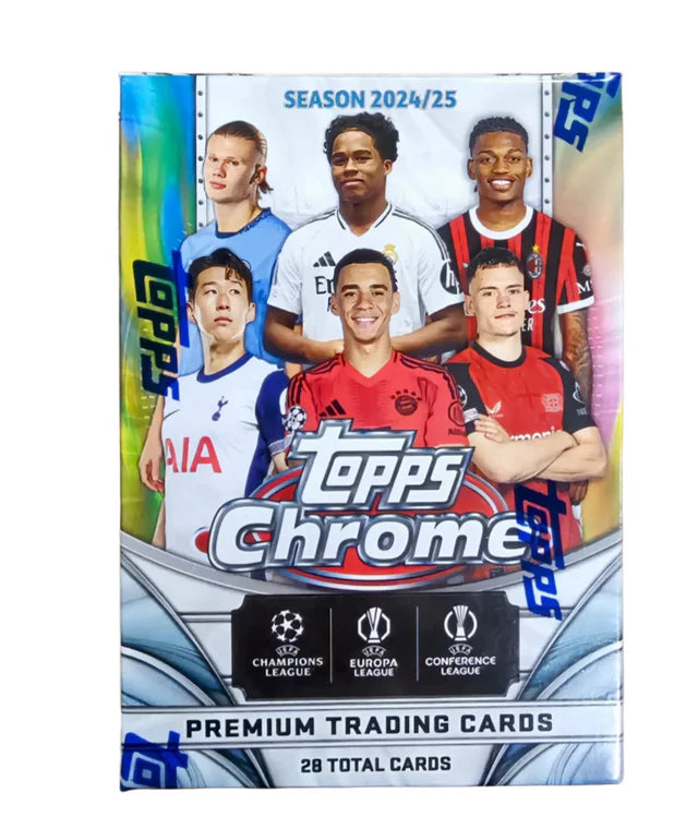 Box Caja Cromos 2024/25 Topps Chrome UEFA Club Competitions Soccer Value Box