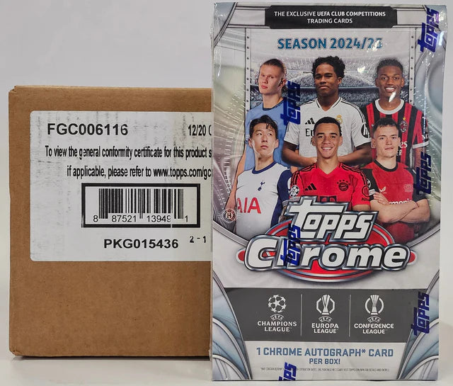 Box Caja Cromos 2024/25 Topps Chrome UEFA Club Competitions Soccer Hobby Box