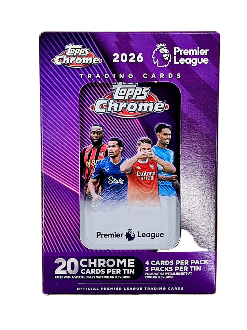 Box Caja Cromos 2025-26 Topps Chrome Premier League – Tin
