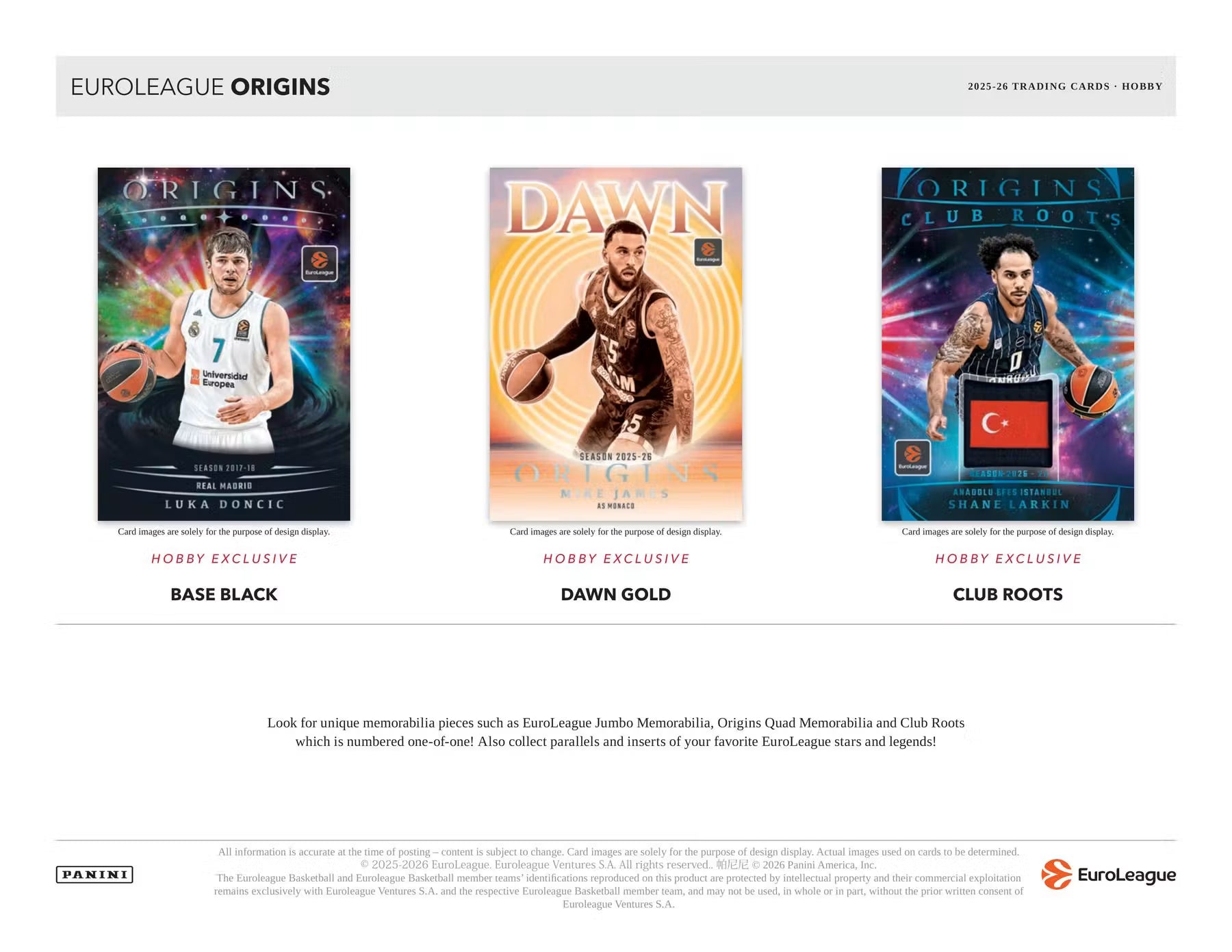 Box Caja Cromos 2025-26 Panini Origins EuroLeague Basketball Hobby Box