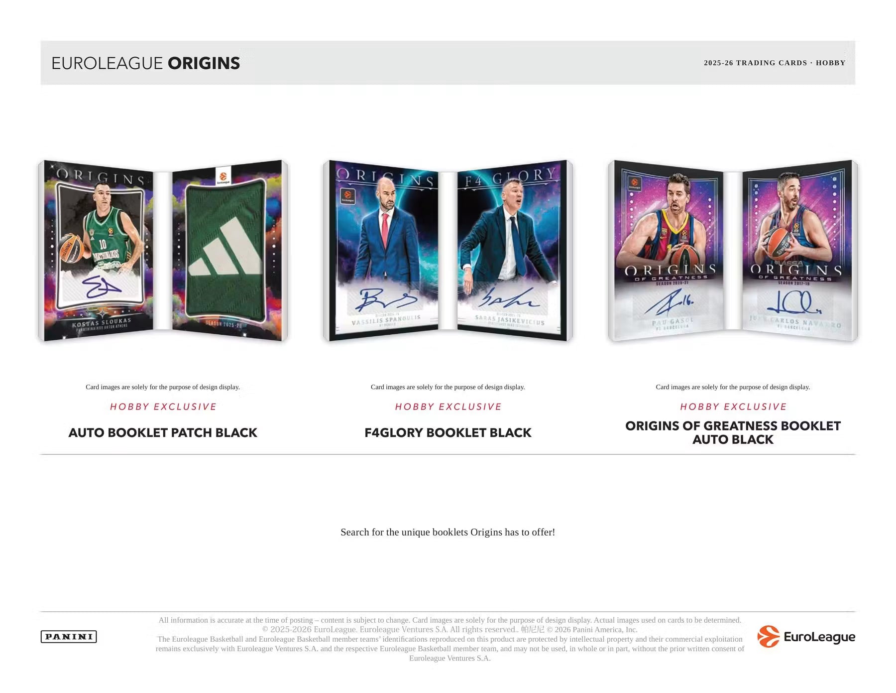 Box Caja Cromos 2025-26 Panini Origins EuroLeague Basketball Hobby Box