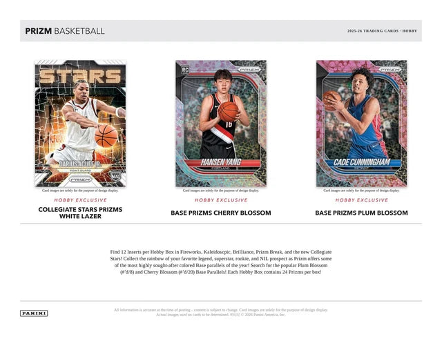 Box Caja Cromos 2025/26 Panini Prizm Basketball Hobby