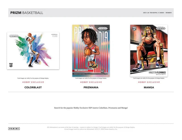 Box Caja Cromos 2025/26 Panini Prizm Basketball Hobby