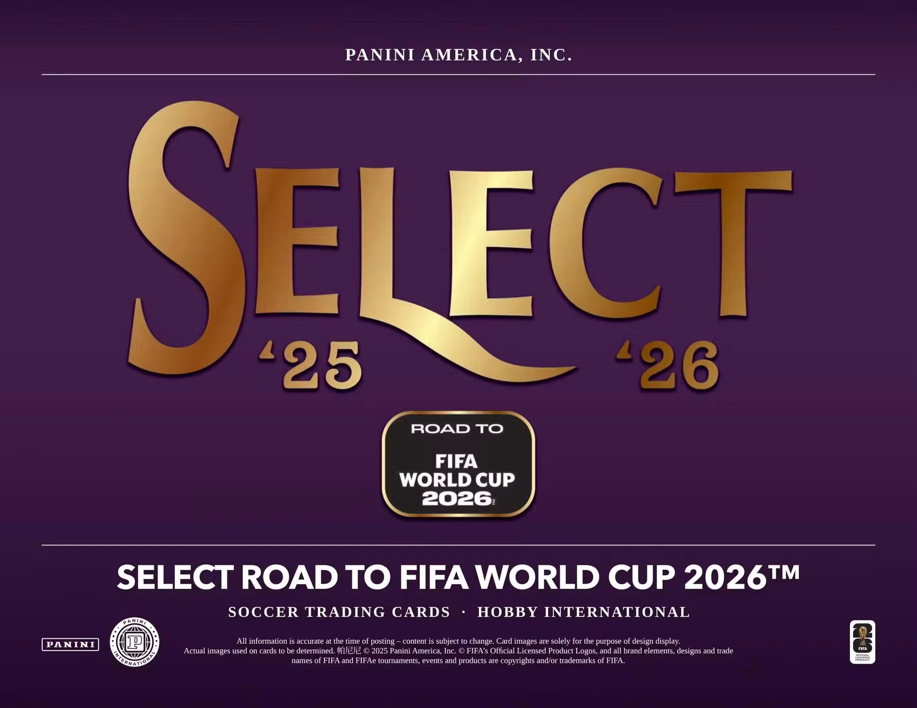 Box Caja Cromos 2026 Panini Select Road to World Cup Hobby International Box