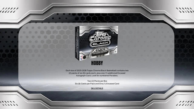 Box Caja Cromos 2025-26 Topps Chrome Black Basketball NBA Hobby