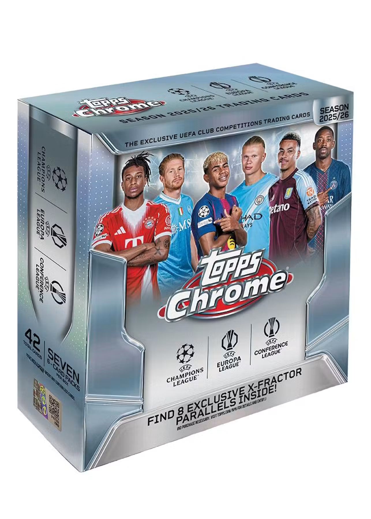 Box Caja Cromos 2025/26 Topps Chrome UEFA Club Competitions Soccer Mega box