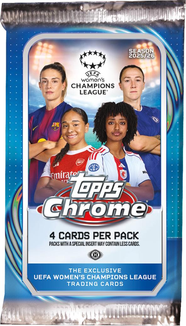 Box Caja Cromos 2025-26 Topps Chrome Women's UEFA Champions League Soccer Hobby