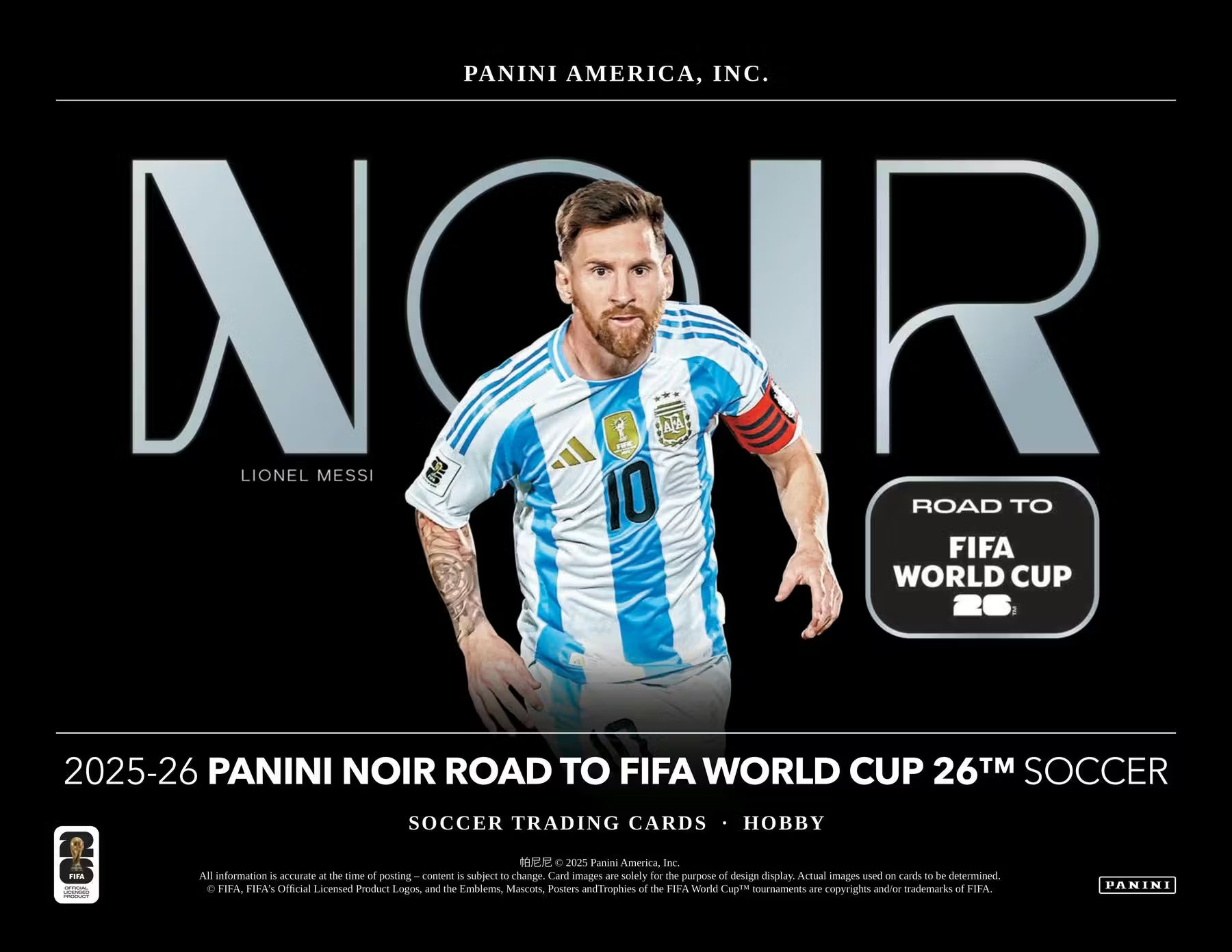 Box Caja Cromos 2025-26 Panini Noir Road to FIFA World Cup Soccer Hobby Box