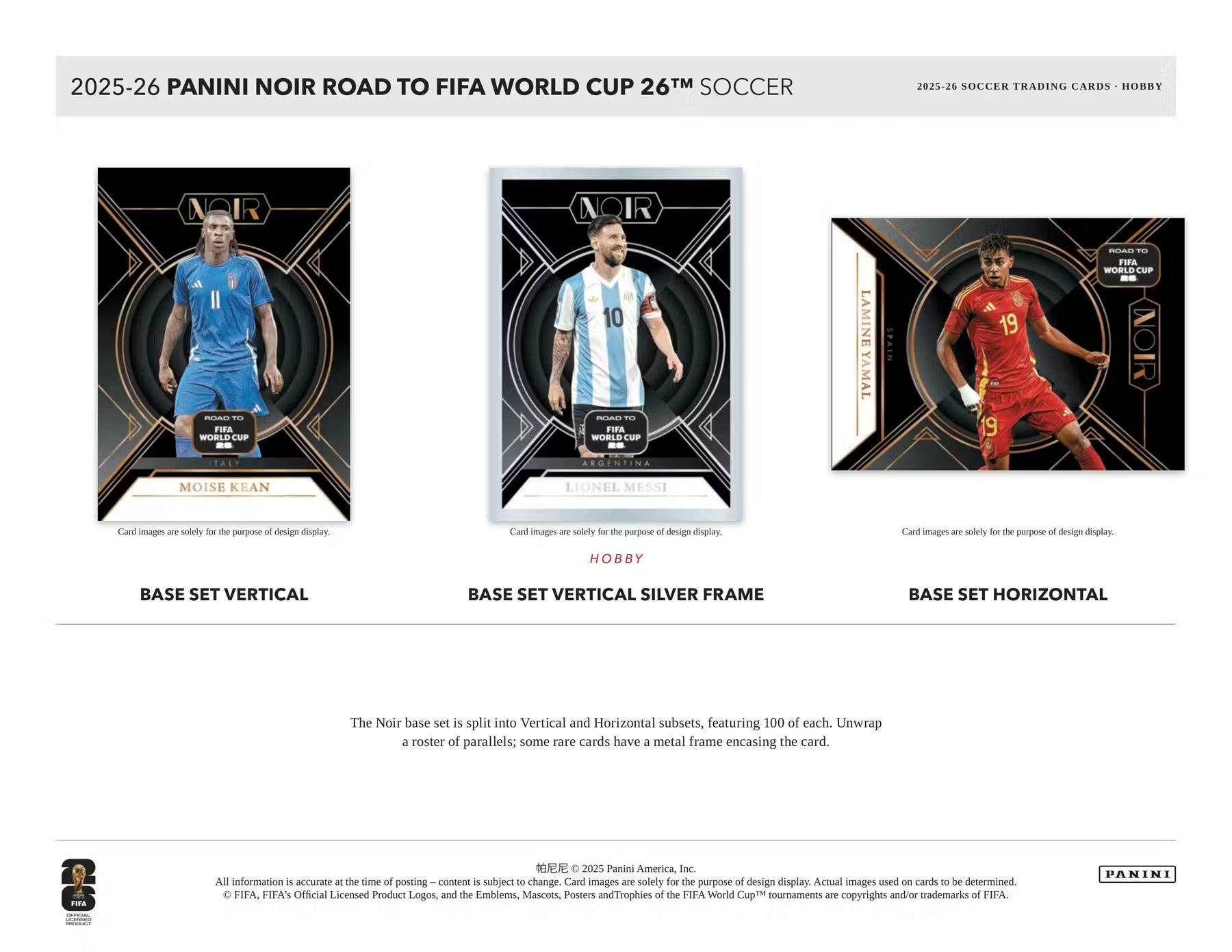 Box Caja Cromos 2025-26 Panini Noir Road to FIFA World Cup Soccer Hobby Box