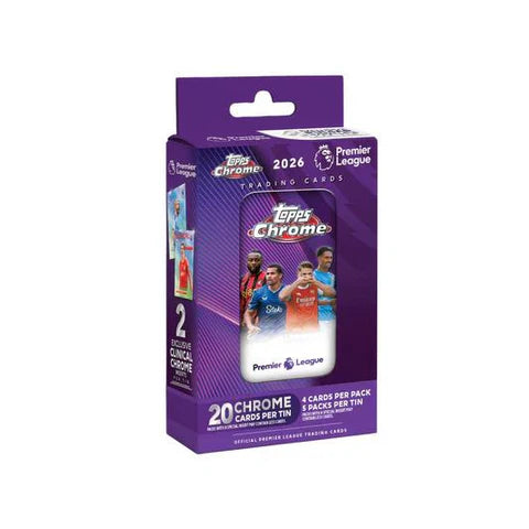 Box Caja Cromos 2025-26 Topps Chrome Premier League – Tin