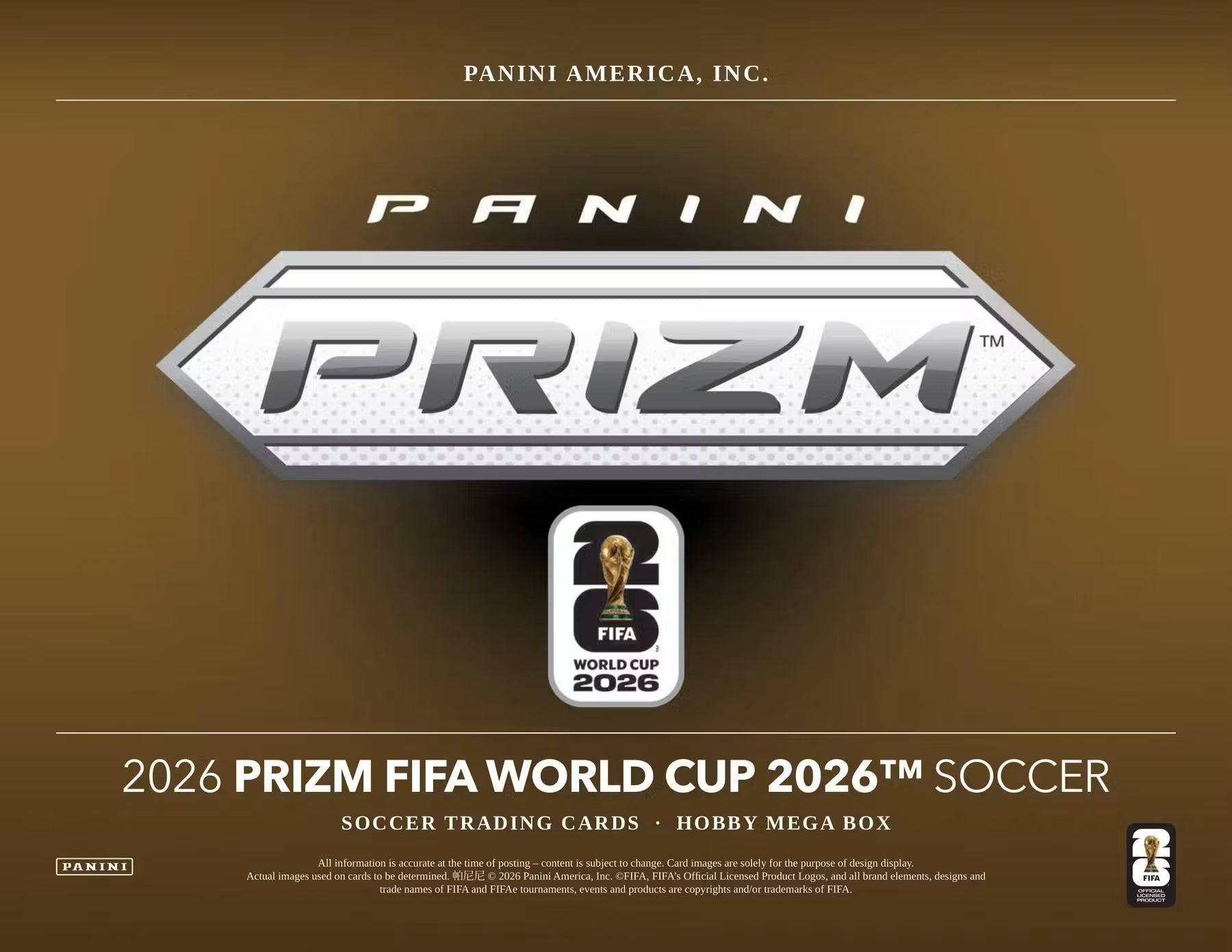 Box Caja Cromos 2026 Panini Prizm FIFA World Cup Soccer Mega Hobby Box