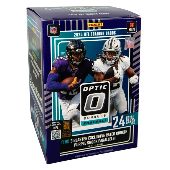 Box Caja Cromos 2025 Donruss Optic Football Hobby Blaster 6 packs