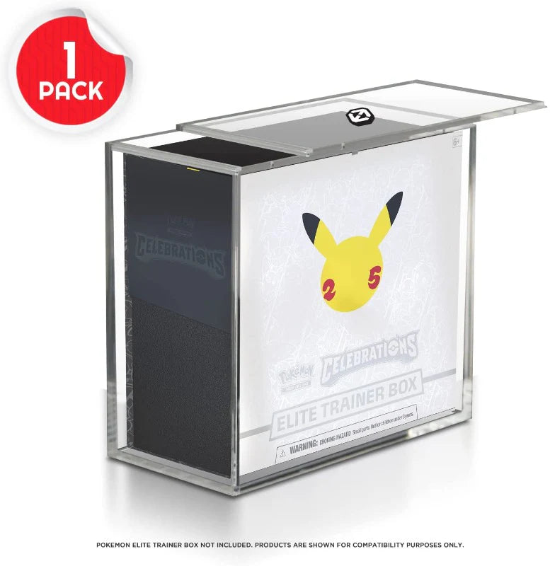 Expositor Acrilico Evoretro Pokemon ETB Elite Trainer Box w/ Sliding Lid Anti-UV 4MM