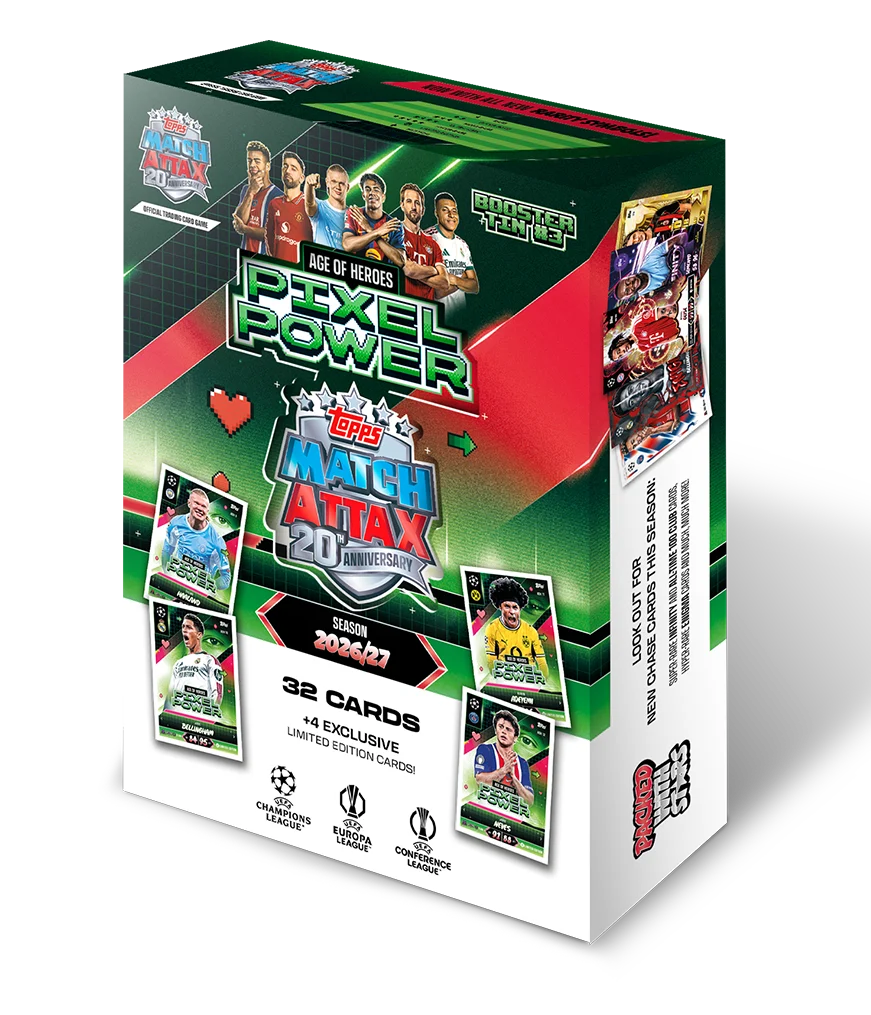 Box Caja Cromos Topps Match Attax UCC 2026/27 Booster Tin 1 Unidad