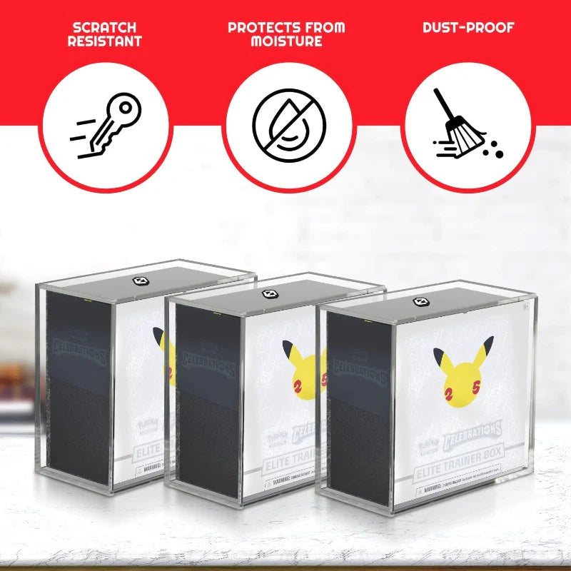 Expositor Acrilico Evoretro Pokemon ETB Elite Trainer Box w/ Sliding Lid Anti-UV 4MM