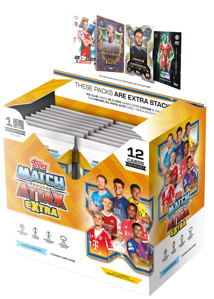 Box Caja Cromos 2025-26 Topps UCC Match Attax Extra Full Box