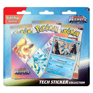Caja Cromos Pokémon Prismatic Evolutions: Glaceon Tech Sticker Collection - Blisters