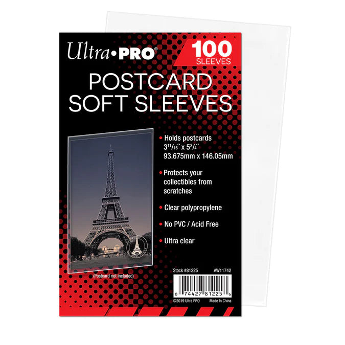 Sleeves UltraPro 3-11/16" x 5-3/4" Postcard Soft Sleeves (100ct)