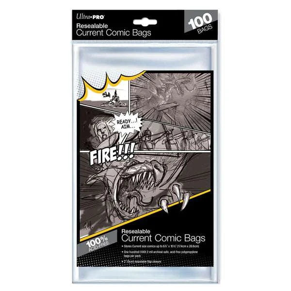 Comic Bags Resealable UltraPro Current Size (100ct)