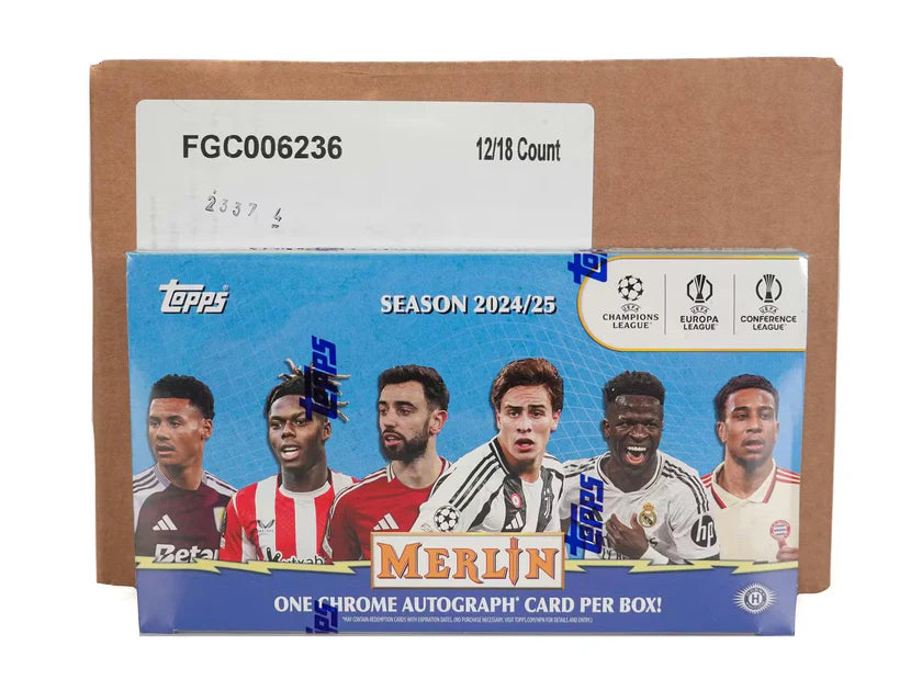 Box Caja Cromos 2024/25 Topps Chrome Merlin UEFA Club Competitions Soccer Hobby