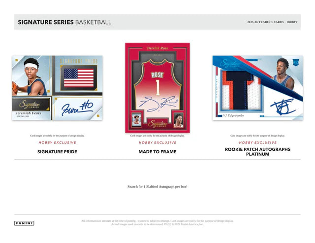 Box Caja Cromos 2025-26 Panini Signature Series Basketball Hobby