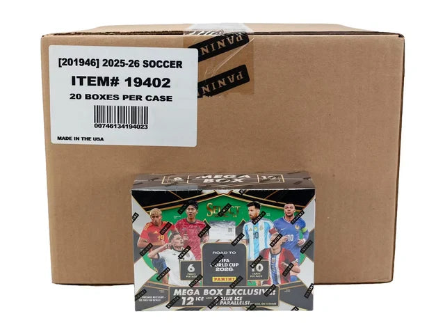 Box Caja Cromos 2025/26 Panini Select Road to FIFA World Cup Soccer Mega Hobby