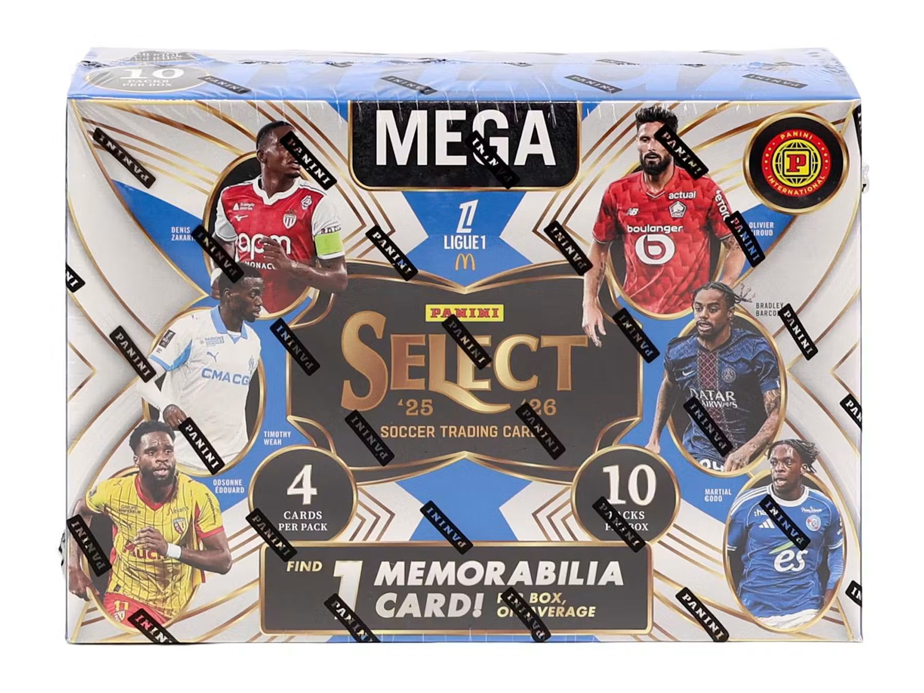 Box Caja Cromos 2025-26 Panini Select Ligue 1 Soccer International Mega Hobby Box