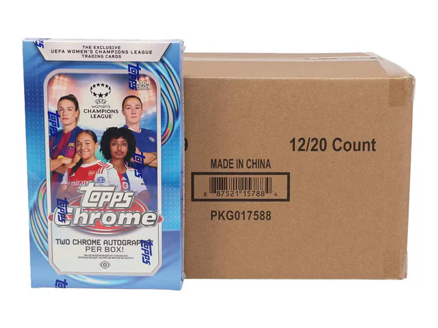Box Caja Cromos 2025-26 Topps Chrome Women's UEFA Champions League Soccer Hobby