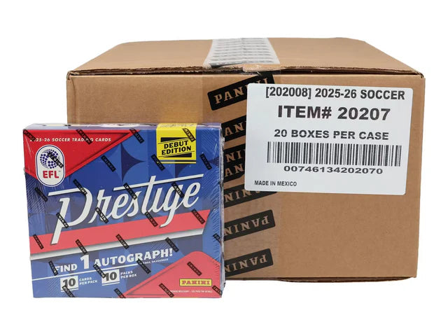 Box Caja Cromos 2025-26 Panini Prestige EFL Soccer Hobby Preferred