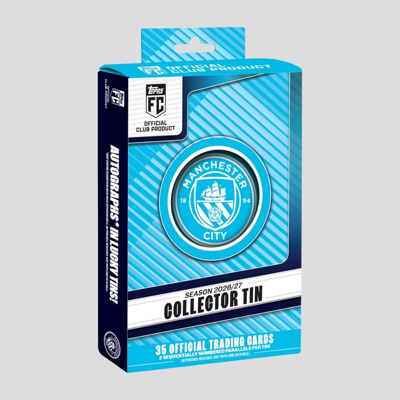 Box Caja Cromos 2026 Topps Soccer Manchester City Collector Tin (Pre-Order)