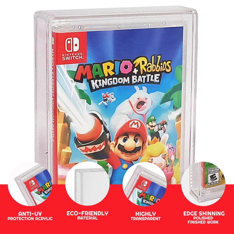 Evoretro Funda Acrilica Protector for Nintendo Switch (Game Box) 4mm Thick - Pack of 2