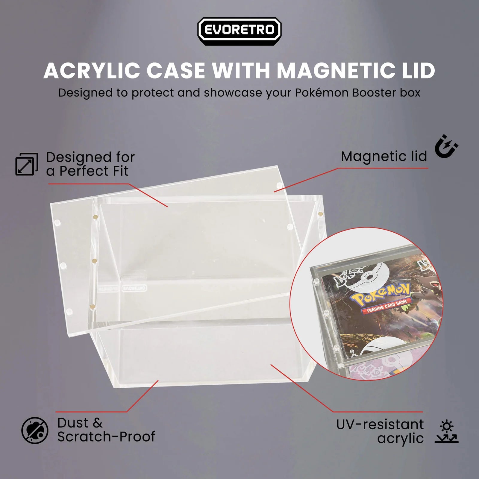 Expositor Evoretro Para Booster Box Pokemon Magnetic 5MM