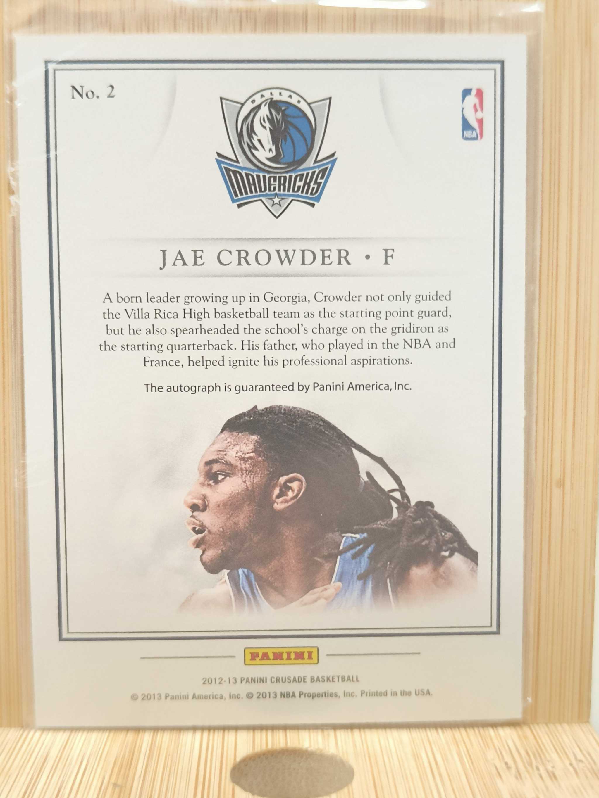 2012-13 Crusade Jae Crowder Maves Quest Auto Basketball Rookie Card #2