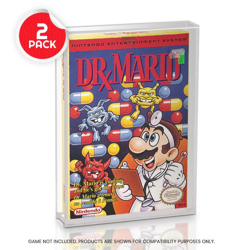 Evoretro Funda Acrilica Protector for Nintendo NES Game Box - Pack of 2