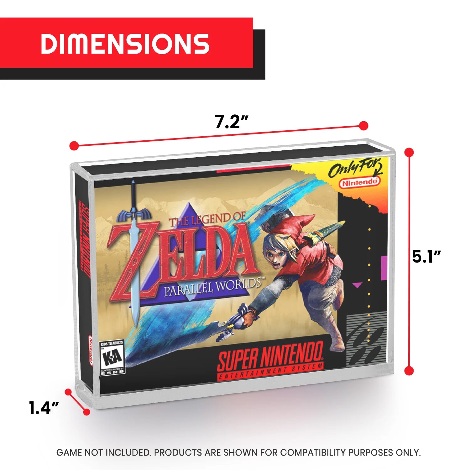 Evoretro Funda Acrilica Protector for SNES Games and N64 Game Box - Pack of 2