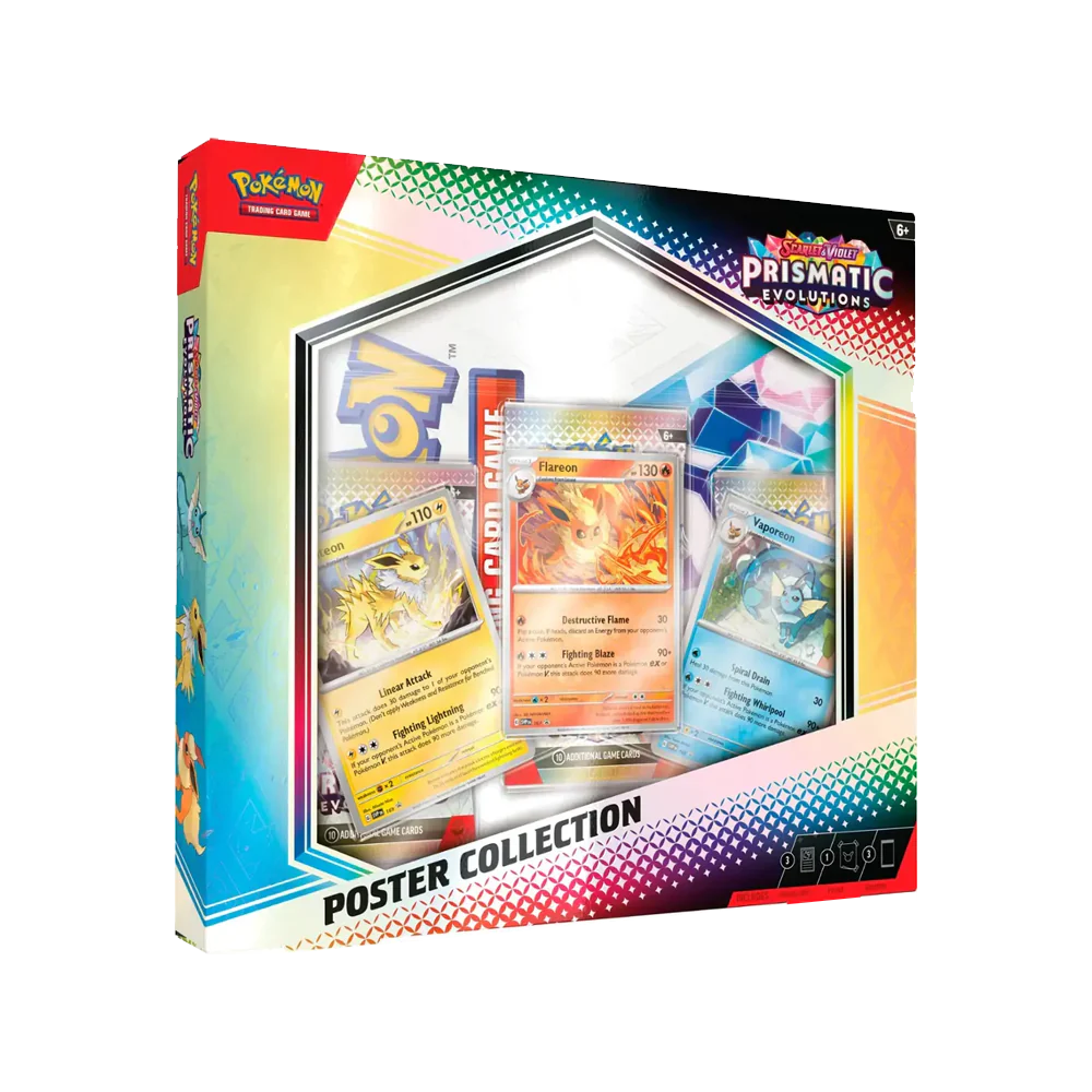 Caja Cromos Pokémon Prismatic Evolutions – Poster Collection (Inglés)