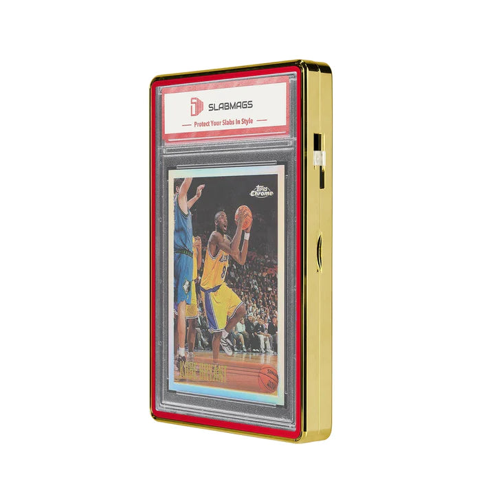 Slabmags METALLIC GOLD With Color Glass Border RED Made For Standard Thick PSA Slabs