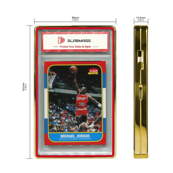 Slabmags METALLIC GOLD With Color Glass Border RED Made For Standard Thick PSA Slabs