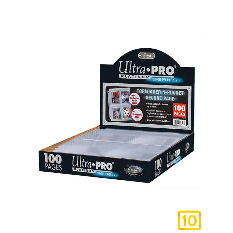 Hoja 4 Bolsillos Toploader Platinum UltraPro (100pcs)10pristine