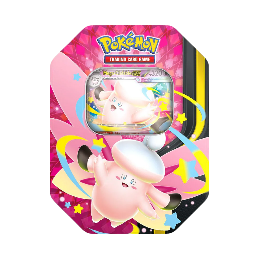 Caja Cromos Pokemon Lata Megaluz Lunar EX - Español