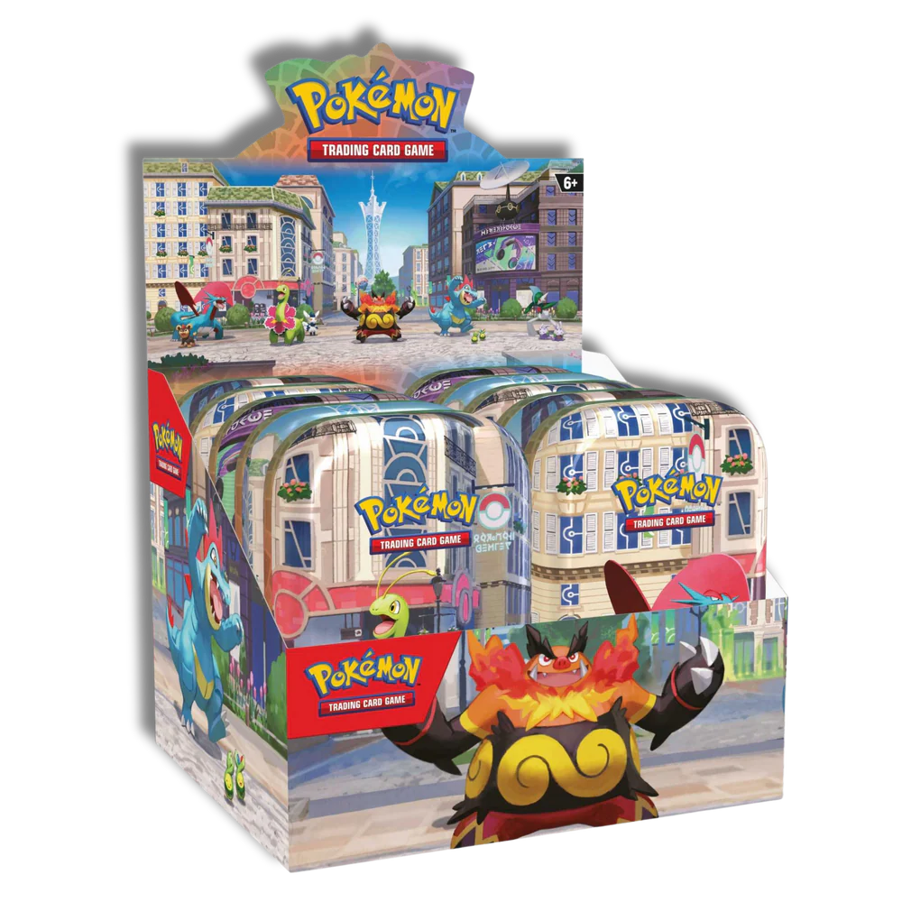 Caja Cromos Pokemon Mini Lata Ciudad Luminalia Español