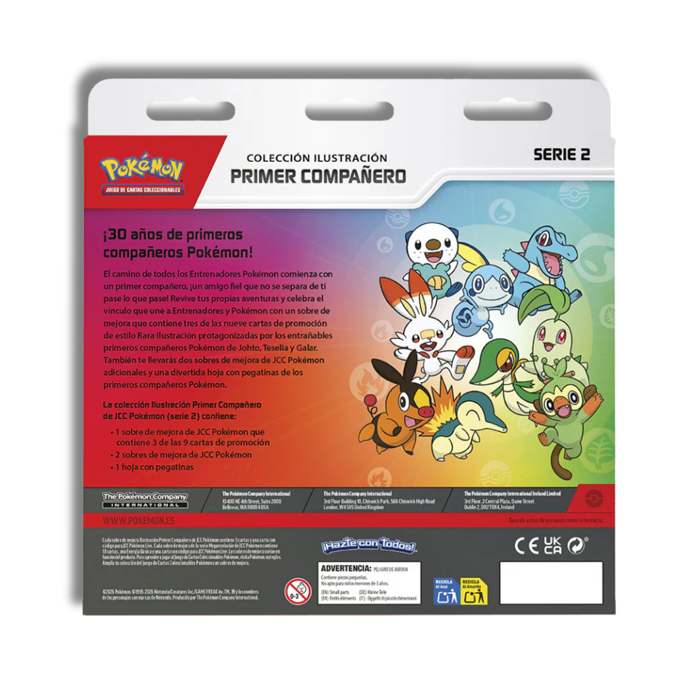 Caja Cromos Pokemon Primer Compañero Series 2 Español