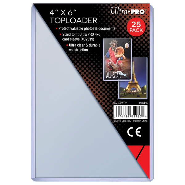 Toploader Ultra pro 4" x 6" 25 Piezas10pristine