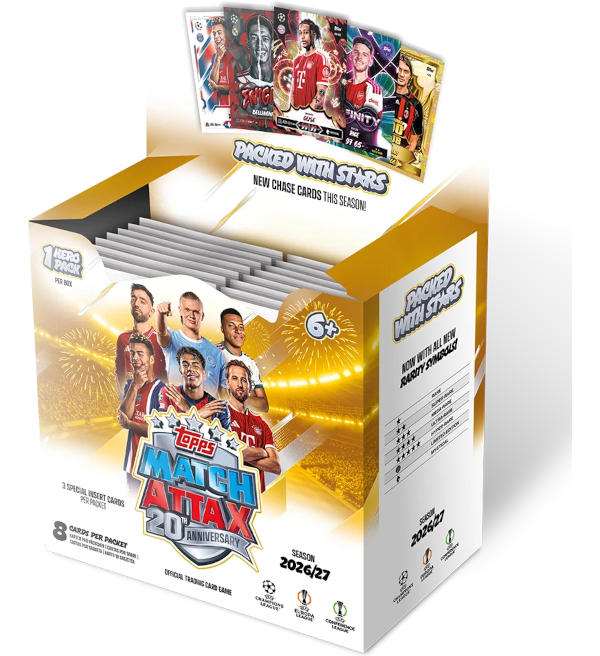 Box Caja Cromos Topps UCC Champions League Match Attax 2026/27 - Caja de 36 sobres