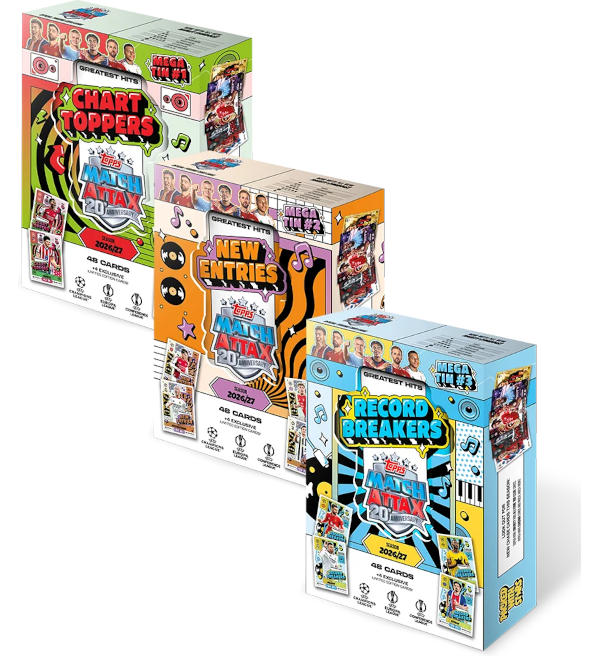 Box Caja Cromos Topps Match Attax UCC 2026/27 Mega Tin 1 Unidad